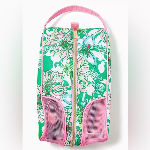 NWT/ NIP Lilly Pulitzer shoe bag, spearmint blossom views sz 7.25x 12L x 4.5 D - Picture 10 of 16
